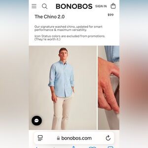 Bonobo’s the Chino 2.0 slim taper 31 x 28